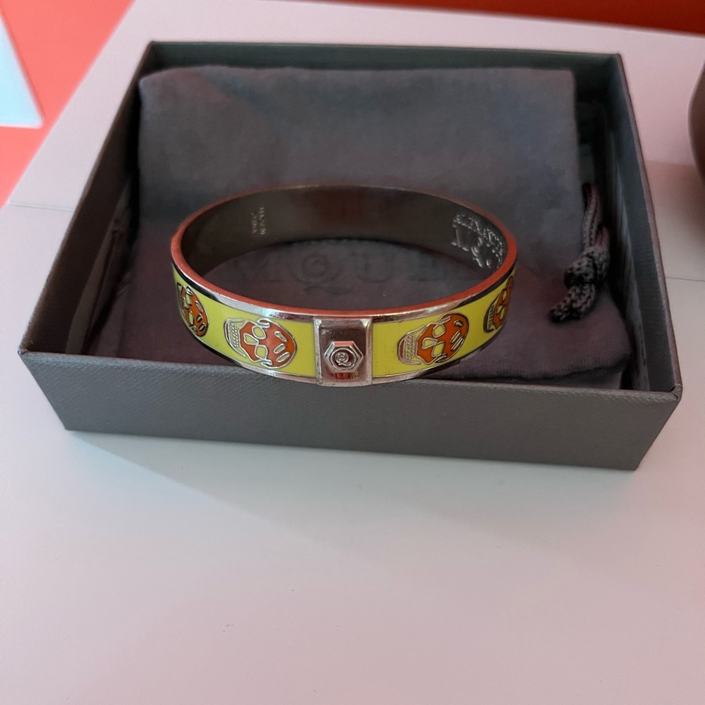 Alexander McQueen Enamel Skull Bangle Bracelet
